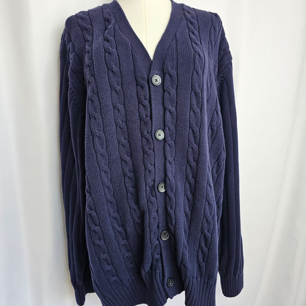 VTG Geoffrey Beene XL Cable-Knit Cardigan‎ Grandpacore Classic